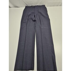 VTG Racquet Dress Pants Men's 38x36 Blue Wool Pleated Cambridge USA Unhemmed